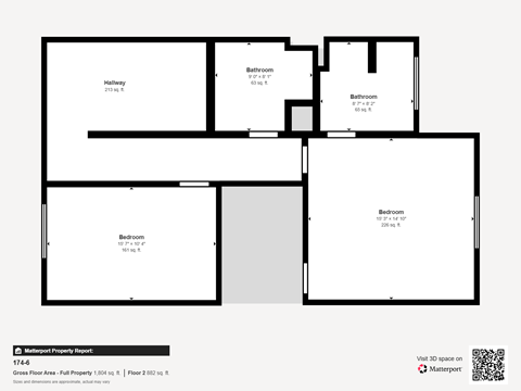 Floor plan for 3 beds, 3 baths, 1924 sqft
